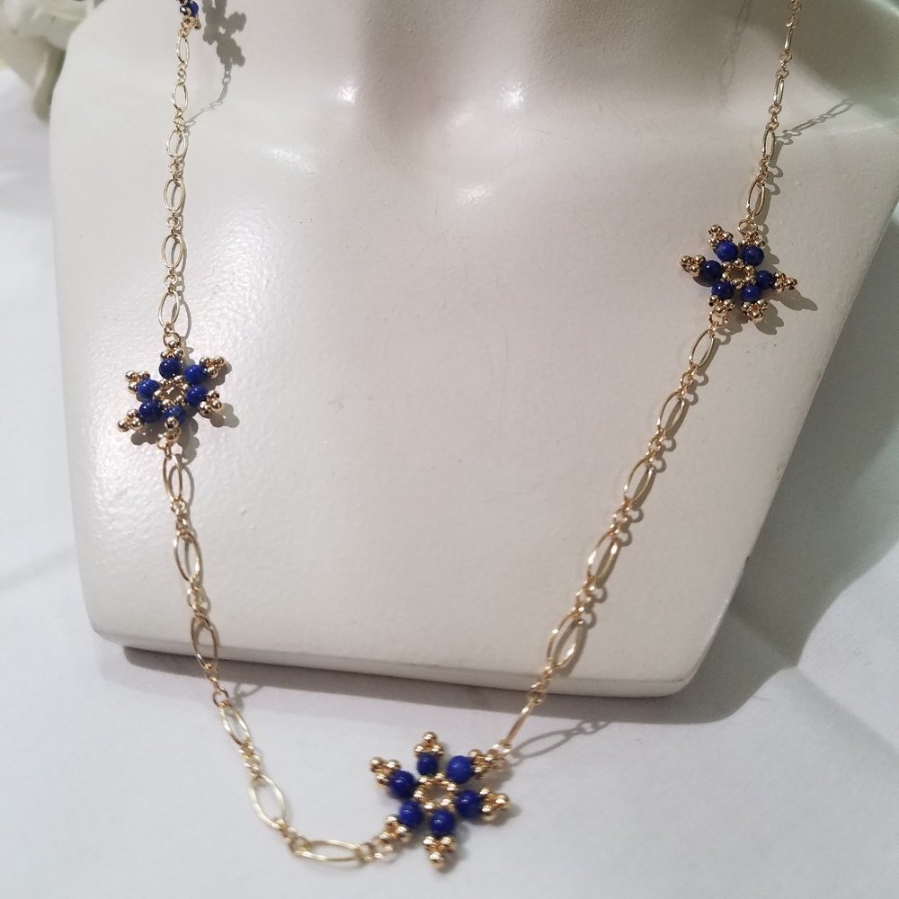 Lapis Lazuli Gemstone Necklace 36" long